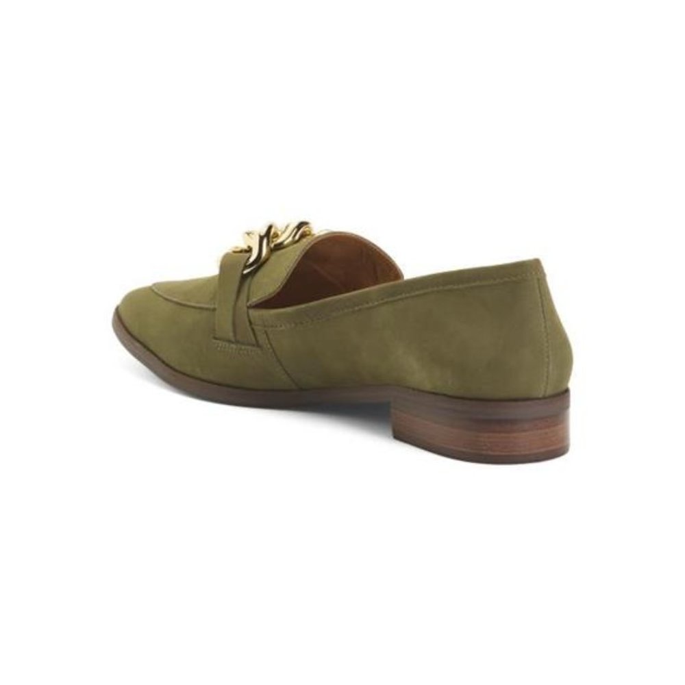 VINCE CAMUTO Made In Brazil Aliyana Leather Loafers - Forest Green - 9.5